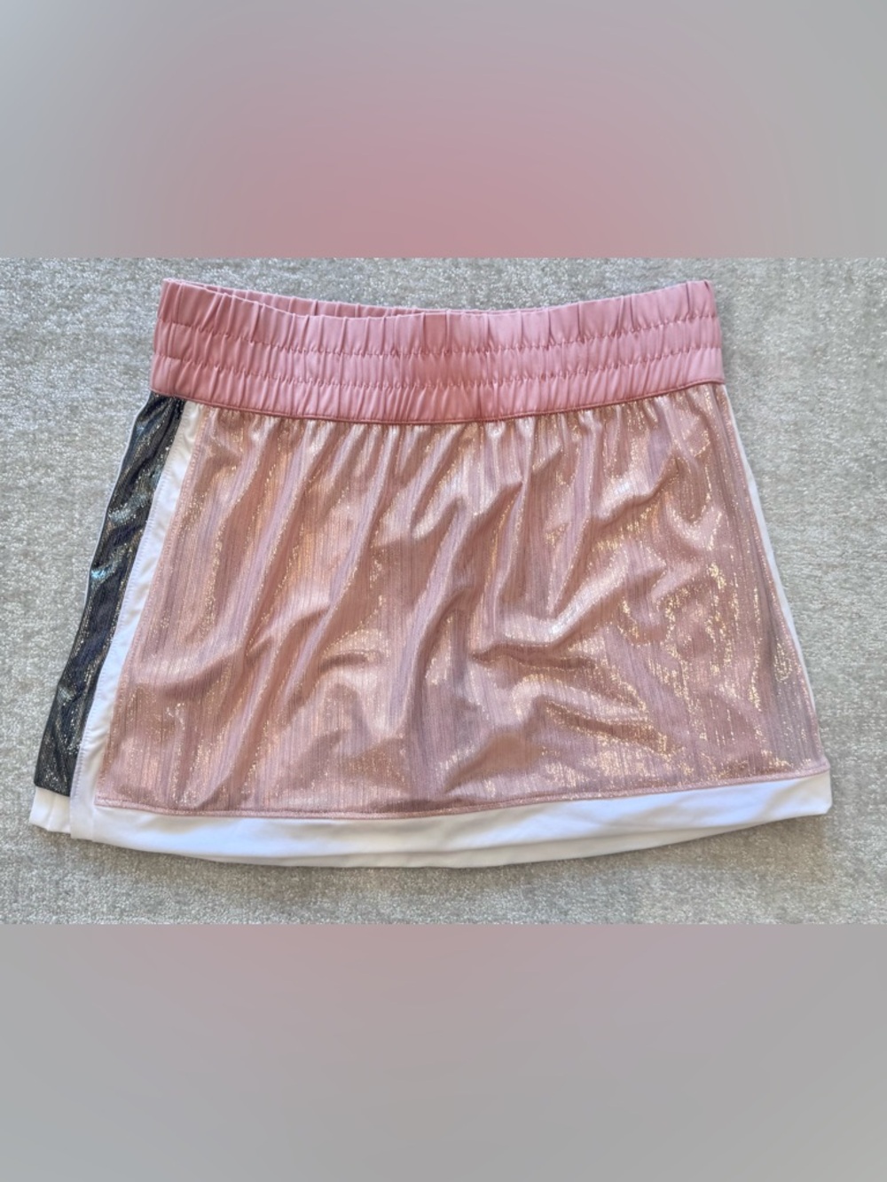 Never worn! Lucky In Love High Waist Boxer Tennis Skort Pink Metallic Size S - Picture 3 of 6
